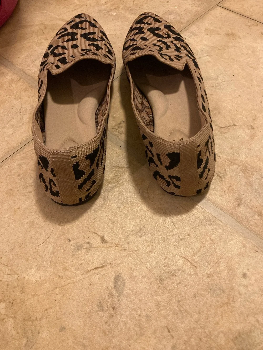 Seychelles Taupe Knit Leopard Slip-On Flats size 8.5